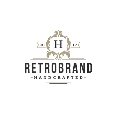 Luxury monogram template vector object for logotype or badge design.のイラスト素材