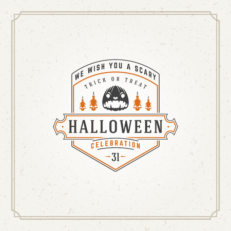 Halloween typographic greeting card design vector background. Celebration label good for poster or flyer.のイラスト素材