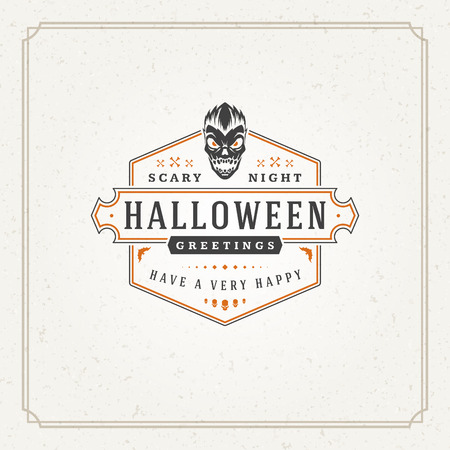Halloween typographic greeting card design vector background. Celebration label good for poster or flyer.のイラスト素材