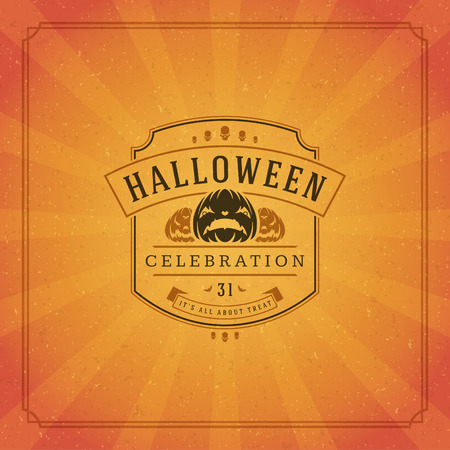 Halloween typographic greeting card design vector background. Celebration label good for poster or flyer.のイラスト素材