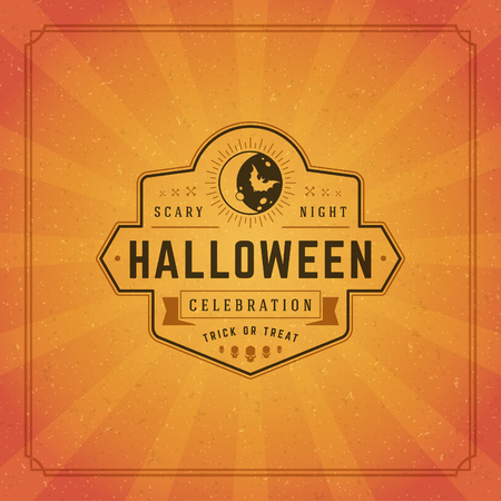 Halloween typographic greeting card design vector background. Celebration label good for poster or flyer.のイラスト素材
