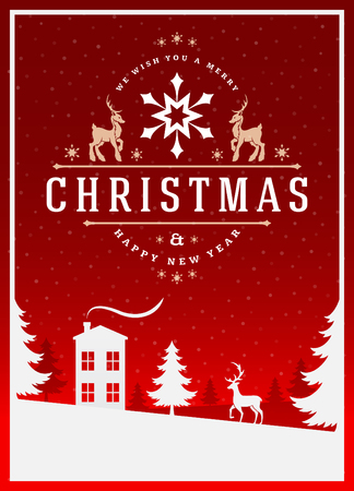 Christmas greeting card or poster design.のイラスト素材