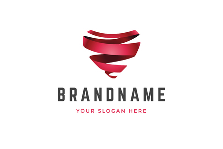 Abstract creative logo 3d shape from ribbons. Vector design element.のイラスト素材