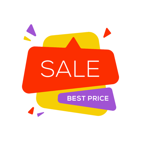 Sale banner design template flat speech bubble special offer discount vector illustration.のイラスト素材