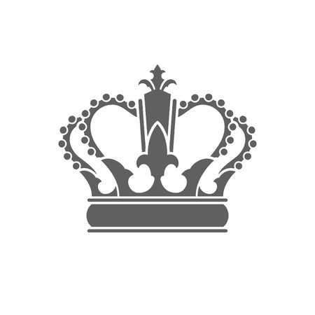 King Crown Logo Vector Illustration. Royal Crown Silhouette Isolated On White Background.のイラスト素材