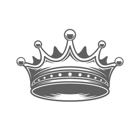 King Crown Logo Vector Illustration. Royal Crown Silhouette Isolated On White Background.のイラスト素材