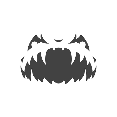 Halloween scary pumpkin face design element isolated on white vector illustrationのイラスト素材