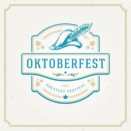Oktoberfest Greeting card or Flyer on textured background. Beer festival celebration.のイラスト素材