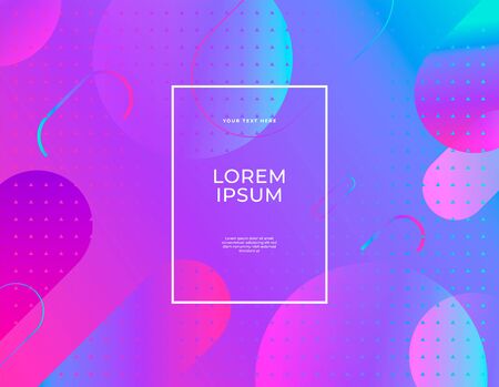 Modern abstract vector banner set flat liquid blob shapes ultraviolet colorsのイラスト素材