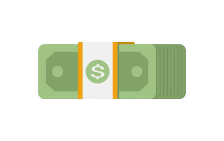 Packed usd paper currency stack isometric icon vector illustration. Pile banking dollar cash banknote for payment investment deposit storage isolated. Commercial wealth debit business loan lotteryのイラスト素材