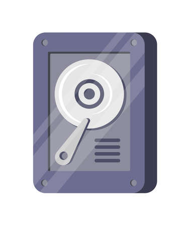 HDD hard disk drive isometric icon vector illustration. Computer hardware portable memory multimedia data server storage. PC backup device network protection digital cloud electronic equipmentの素材 [FY310184452225]