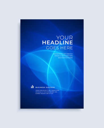 Modern abstract poster cover design vector template. Trendy light lines effect composition for flyers, banners, brochures and reports.のイラスト素材