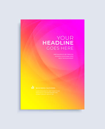 Modern abstract poster cover design vector template. Trendy light lines effect composition for flyers, banners, brochures and reports.のイラスト素材