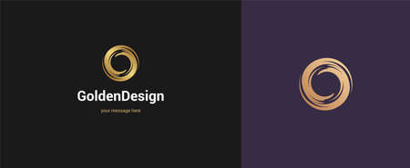 Vector abstract circle logo emblem design elegant modern minimal style vector illustration. Premium business geometric logotype symbol for corporate identity.のイラスト素材