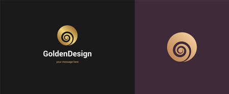 Vector abstract circle logo emblem design elegant modern minimal style vector illustration. Premium business geometric logotype symbol for corporate identity.のイラスト素材