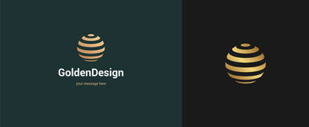 Vector abstract circle logo emblem design elegant modern minimal style vector illustration. Premium business geometric logotype symbol for corporate identity.のイラスト素材