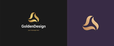 Vector abstract logo emblem design elegant triangle modern minimal style. Premium business geometric logotype symbol for corporate identity.のイラスト素材