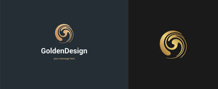 Vector abstract circle logo emblem design elegant modern minimal style vector illustration. Premium business geometric logotype symbol for corporate identity.のイラスト素材