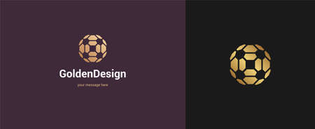 Vector abstract wire circle logo emblem design elegant modern minimal style vector illustration. Premium business geometric logotype symbol for corporate identity.のイラスト素材