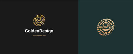 Vector abstract wire circle logo emblem design elegant modern minimal style vector illustration. Premium business geometric logotype symbol for corporate identity.のイラスト素材