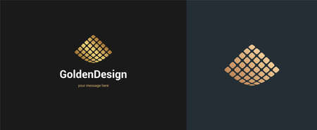Abstract shape logo emblem design elegant modern minimal style vector illustration. Premium business geometric logotype symbol for corporate identity.のイラスト素材