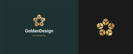 Vector abstract star logo emblem design elegant modern minimal style vector illustration. Premium business geometric logotype symbol for corporate identity.のイラスト素材