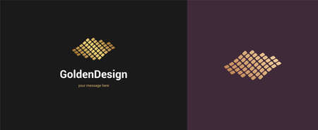 Abstract shape logo emblem design elegant modern minimal style vector illustration. Premium business geometric logotype symbol for corporate identity.のイラスト素材