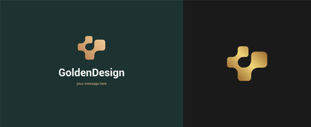 Abstract fluid shape logo emblem design elegant modern minimal style vector illustration. Premium business geometric logotype symbol for corporate identity.のイラスト素材