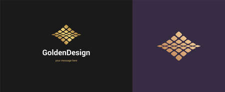 Abstract shape logo emblem design elegant modern minimal style vector illustration. Premium business geometric logotype symbol for corporate identity.のイラスト素材