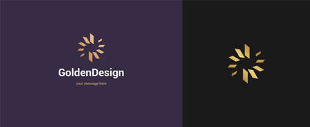 Abstract shape logo emblem design elegant modern minimal style vector illustration. Premium business geometric logotype symbol for corporate identity.のイラスト素材