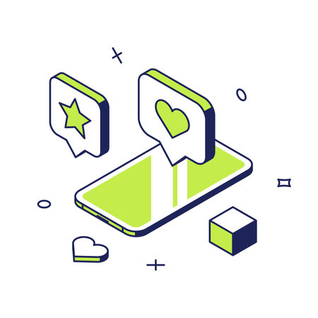 Customer feedback support online service smartphone app isometric vector illustration. Reputation management monitoring internet review rating to improve brand positive rank satisfaction evaluationのイラスト素材