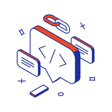 Search engine optimization command line quick tips programming software internet service 3d icon isometric vector illustration. SEO web analytics elements coding data connection access technologyのイラスト素材