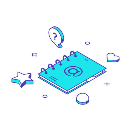 Paper book of complaints and suggestions contact us customer support internet service 3d icon isometric vector illustration. Feedback clients satisfaction evaluation policy quality assistanceのイラスト素材