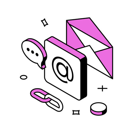Internet mail new message receive send remotely communication digital application service 3d icon isometric vector illustration. Online correspondence email texting conversation envelope social mediaのイラスト素材
