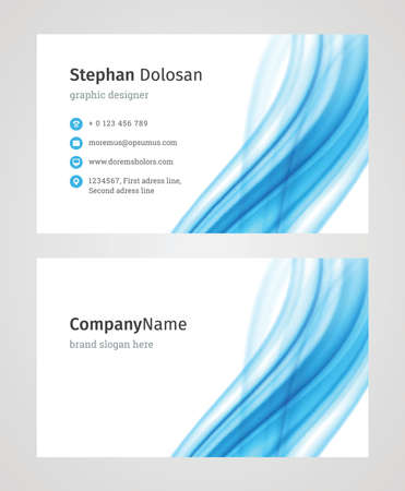 Minimalist Business Card Design Template. Modern Creative and Clean Corporate Design. Vector Illustration. Front and Back Sides with Colorful Abstract Backgroundのイラスト素材