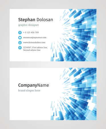 Minimalist Business Card Design Template. Modern Creative and Clean Corporate Design. Vector Illustration. Front and Back Sides with Colorful Abstract Backgroundのイラスト素材