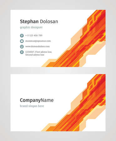 Minimalist Business Card Design Template. Modern Creative and Clean Corporate Design. Vector Illustration. Front and Back Sides with Colorful Abstract Backgroundのイラスト素材