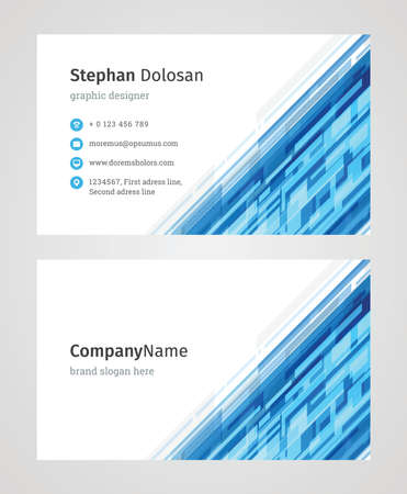 Minimalist Business Card Design Template. Modern Creative and Clean Corporate Design. Vector Illustration. Front and Back Sides with Colorful Abstract Backgroundのイラスト素材