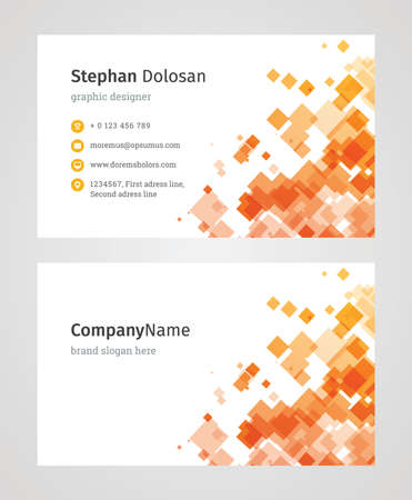 Minimalist Business Card Design Template. Modern Creative and Clean Corporate Design. Vector Illustration. Front and Back Sides with Colorful Abstract Backgroundのイラスト素材