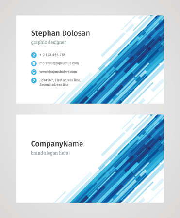Minimalist Business Card Design Template. Modern Creative and Clean Corporate Design. Vector Illustration. Front and Back Sides with Colorful Abstract Backgroundのイラスト素材