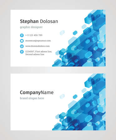Minimalist Business Card Design Template. Modern Creative and Clean Corporate Design. Vector Illustration. Front and Back Sides with Colorful Abstract Backgroundのイラスト素材