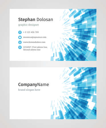 Minimalist Business Card Design Template. Modern Creative and Clean Corporate Design. Vector Illustration. Front and Back Sides with Colorful Abstract Backgroundのイラスト素材