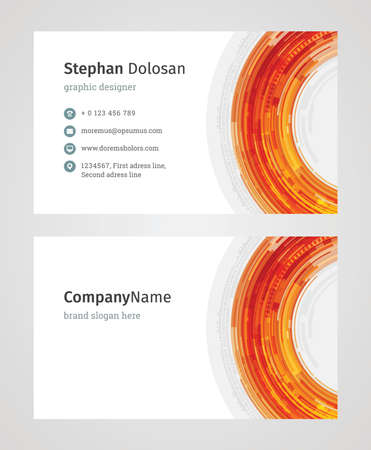 Minimalist Business Card Design Template. Modern Creative and Clean Corporate Design. Vector Illustration. Front and Back Sides with Colorful Abstract Backgroundのイラスト素材