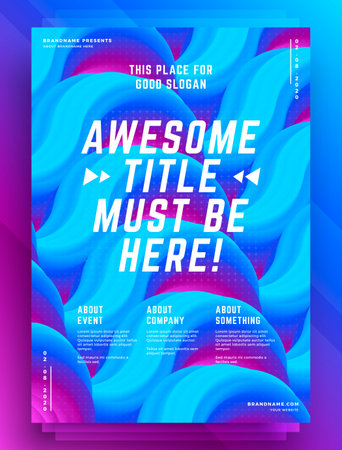 Modern abstract cover design template vibrant color shapes composition for flyer, banner, brochure and poster. vector illustration.のイラスト素材