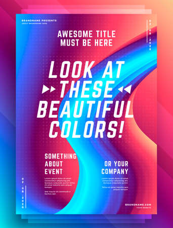 Modern abstract cover design template vibrant color shapes composition for flyer, banner, brochure and poster. vector illustration.のイラスト素材