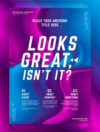 Modern abstract cover design template vibrant color shapes composition for flyer, banner, brochure and poster.のイラスト素材