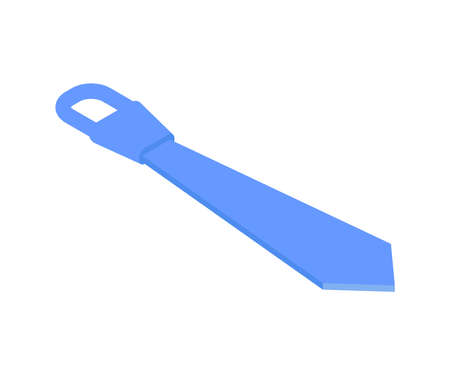 Classic blue tie lying down shopping 3d icon isometric vector illustration. Business fashion accessory for wearing suit stylish wardrobe isolated. Necktie collar simple designのイラスト素材