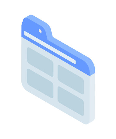 Internet browser website information digital store online shopping business retail service 3d icon isometric vector illustration. Minimalist cyberspace window screen for searchingのイラスト素材