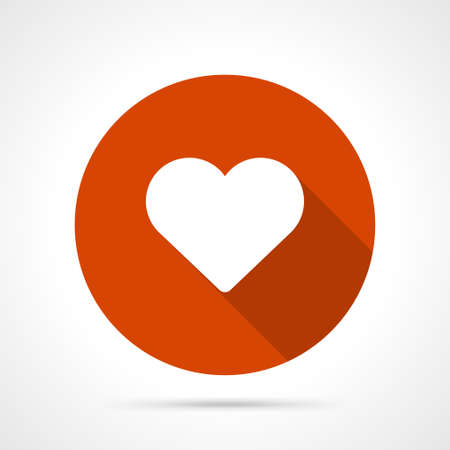 Heart icon with long shadow vector flat design elementのイラスト素材