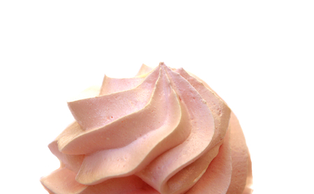 cream cake, isolated top of cream pink, whipped creamの写真素材